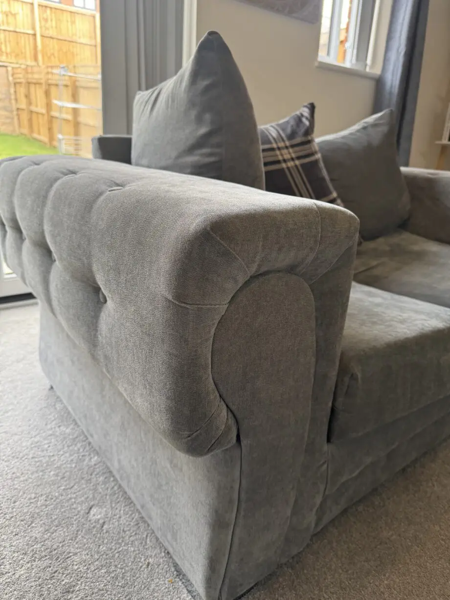 Matching Grey Velvet Sofas – 2-Seater & 3-Seater Set
