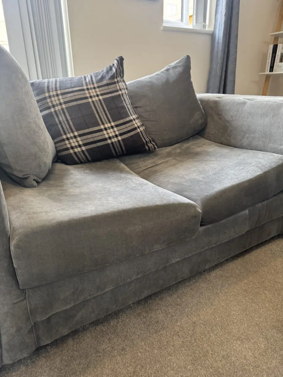 Matching Grey Velvet Sofas – 2-Seater & 3-Seater Set