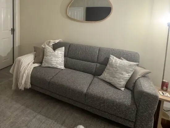 Accogliente Large three-seater sofa FABRIC ATENA GREY