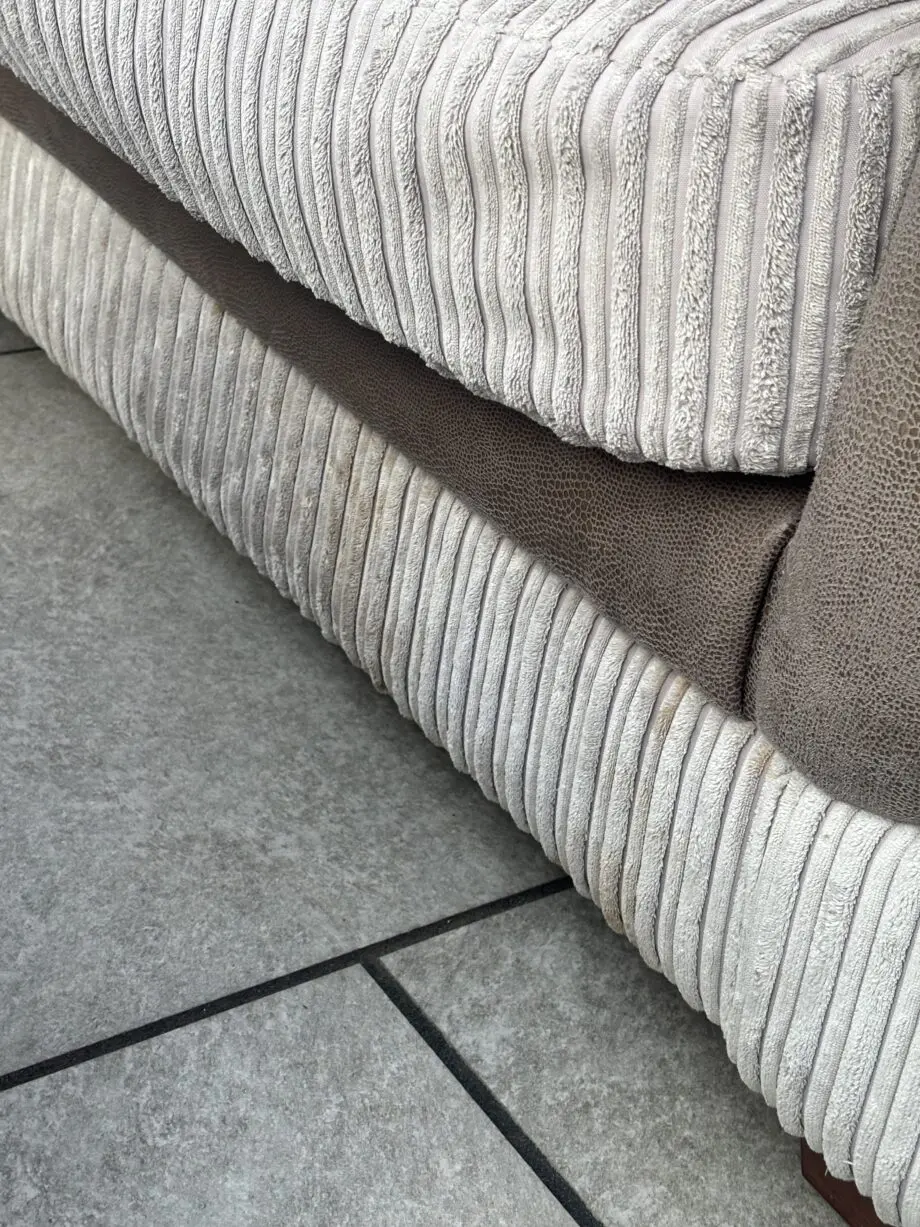 CORDED CORNER SOFA WITH FOOTSTOOL