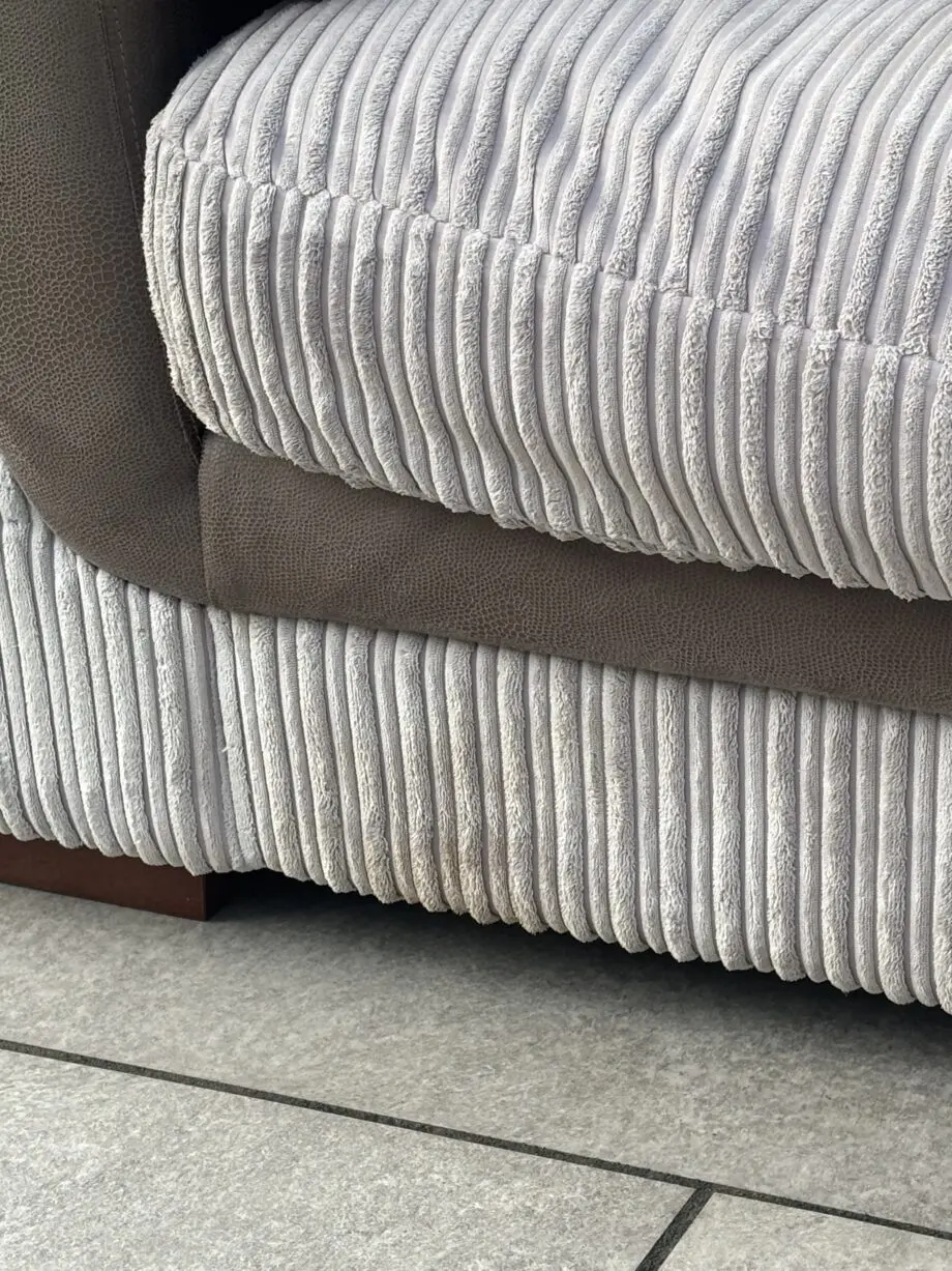 CORDED CORNER SOFA WITH FOOTSTOOL