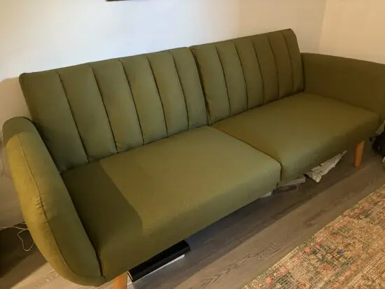 Dark green sofa