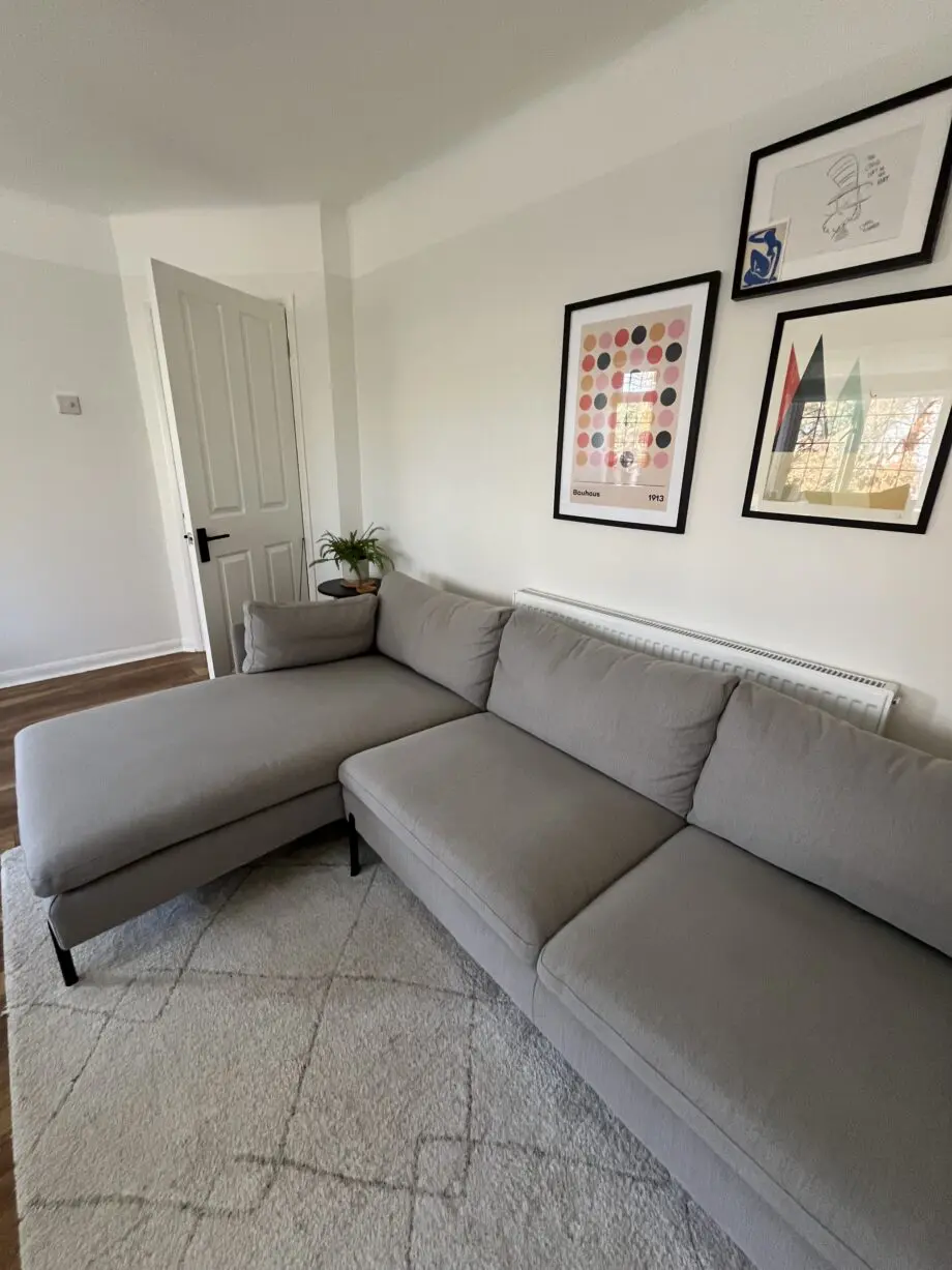 Zarina grey corner sofa