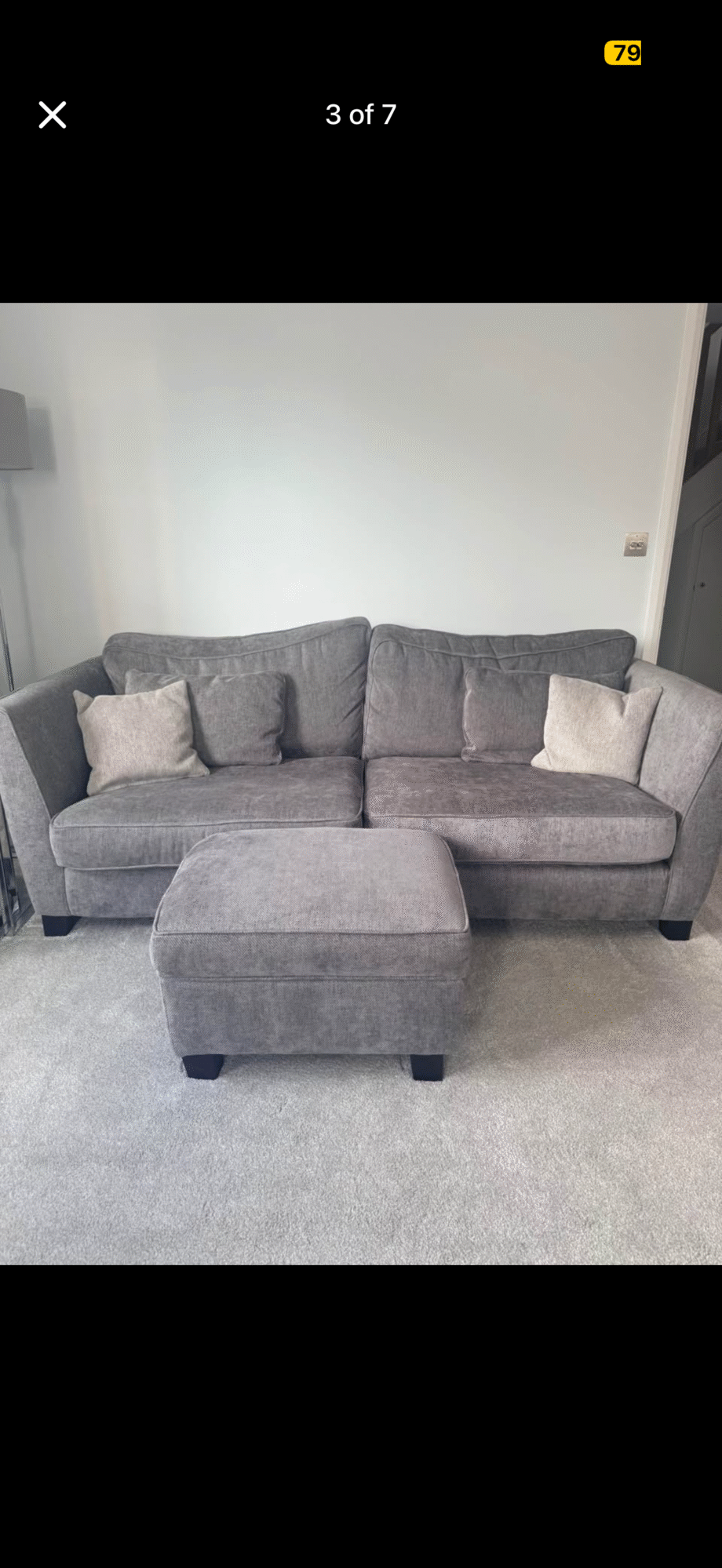 Fish Pools Grey 3-4 Seater Sofa