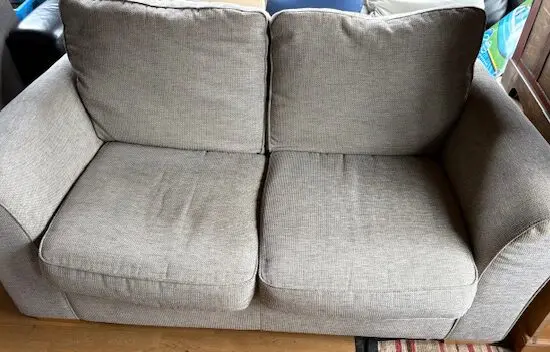 M&S Abbey 2 seater grey textured weave sofa