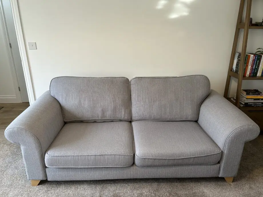 DFS Grey 3 Seater Sofa + Storage Footstool