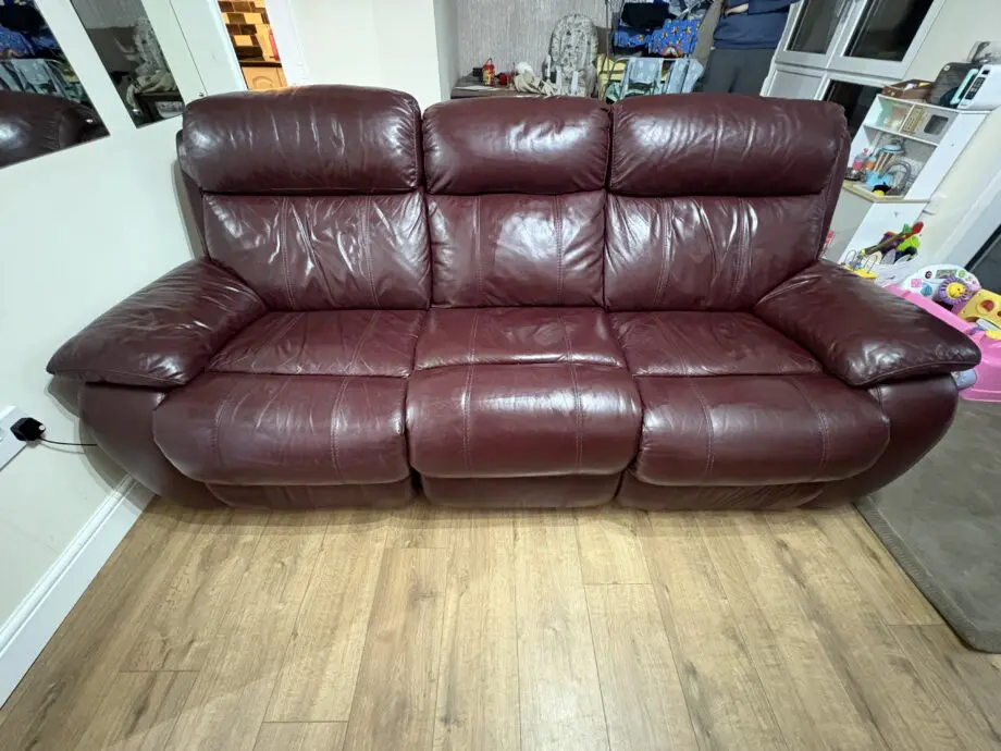 3 seater electric reclining leather sofa