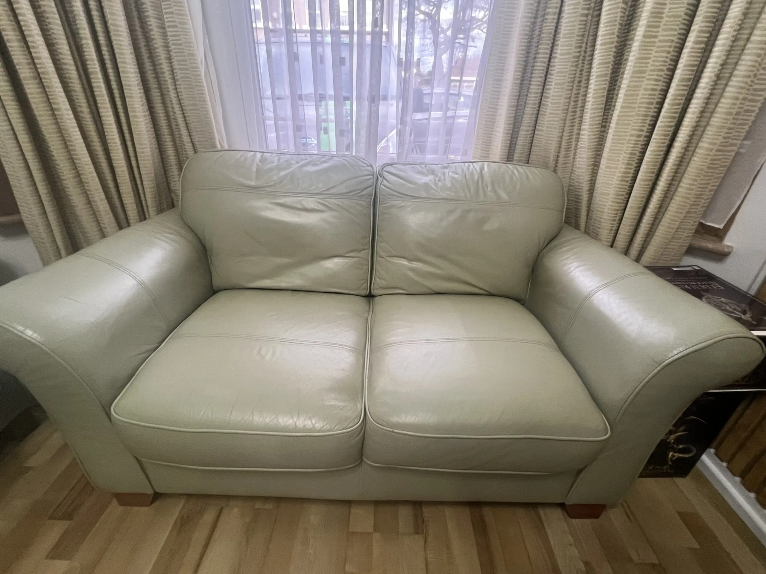 Italian Leather Sofa Set (3+2+1) – light green