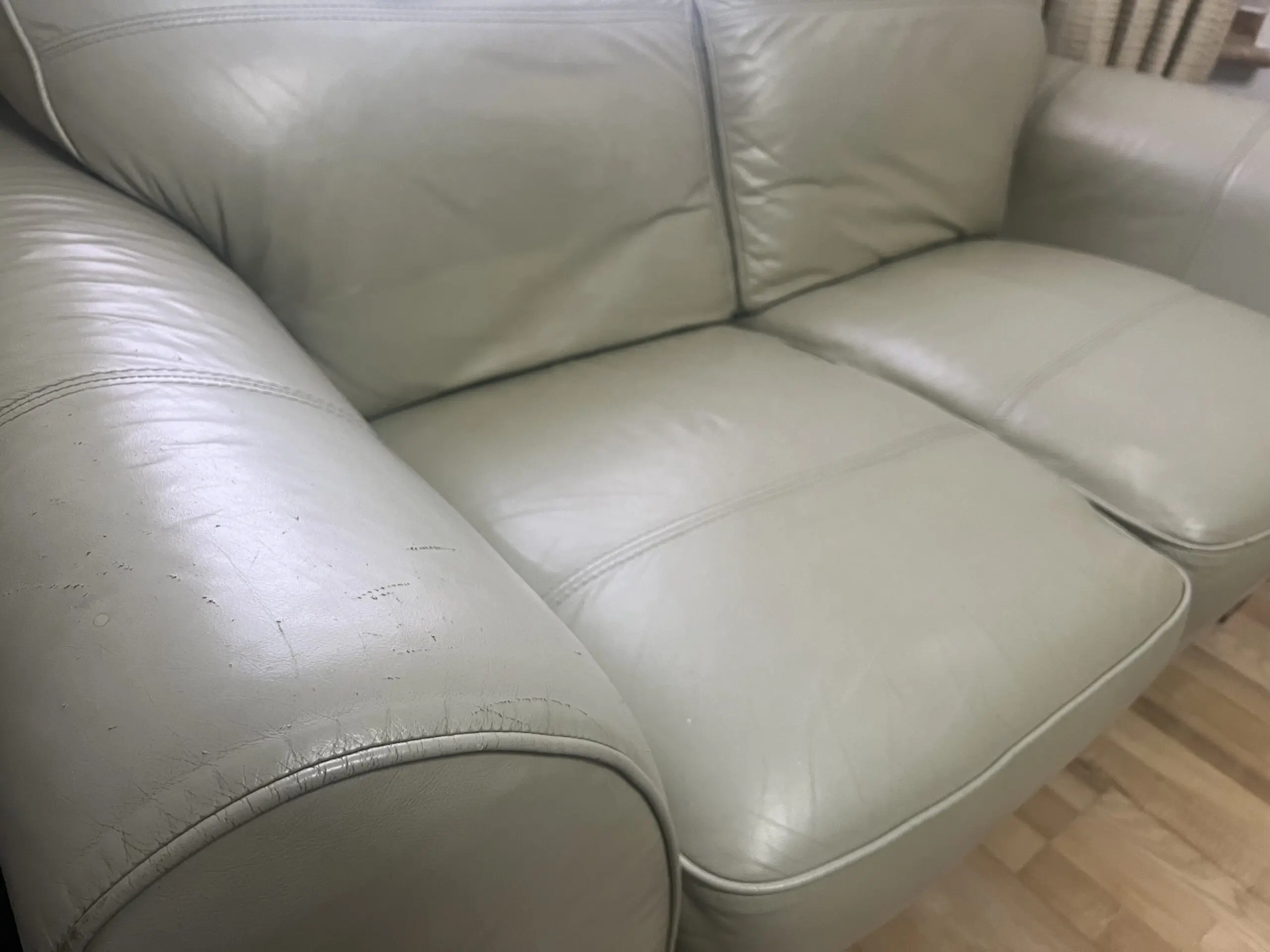 Italian Leather Sofa Set (3+2+1) – light green