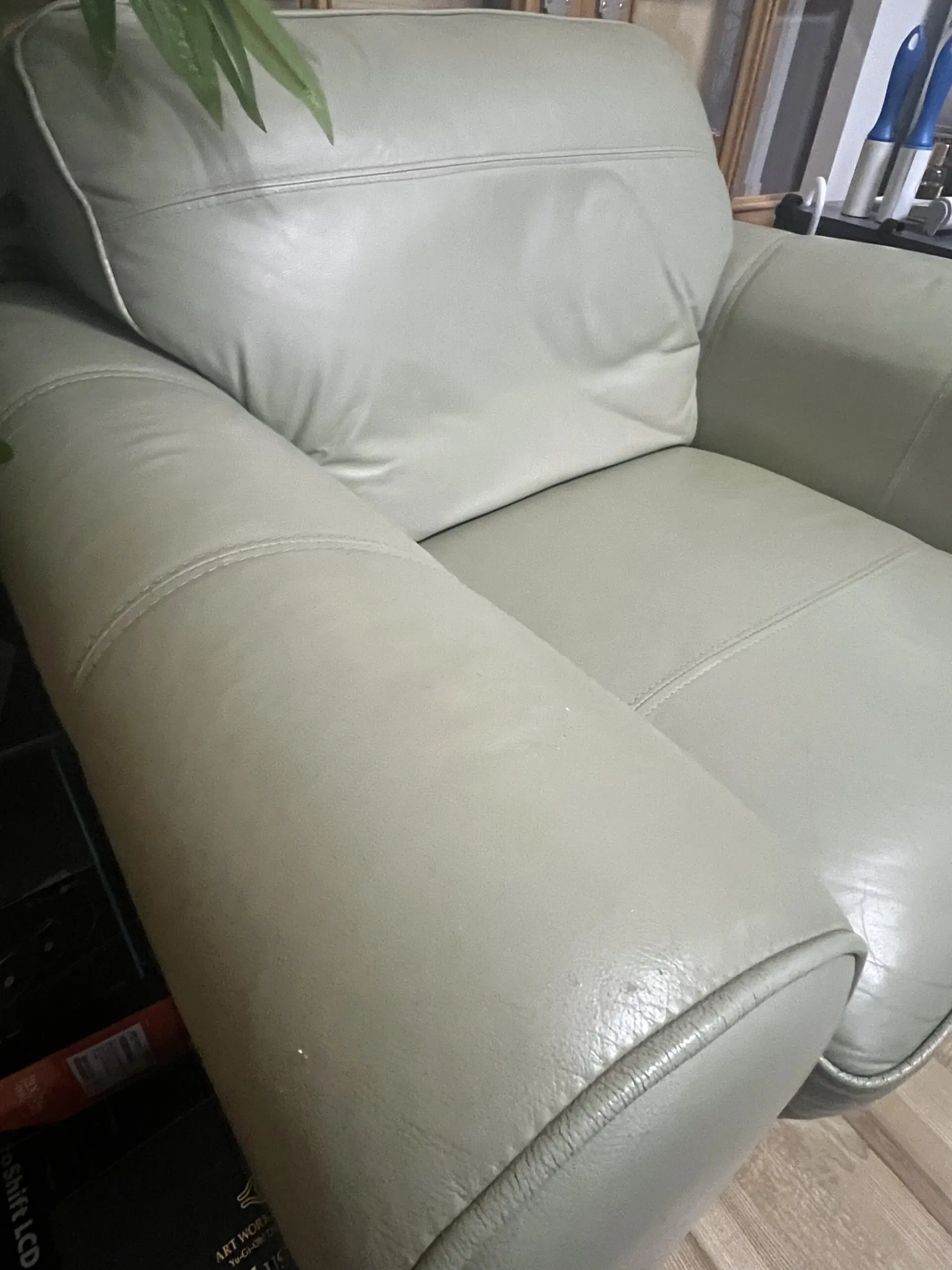 Italian Leather Sofa Set (3+2+1) – light green