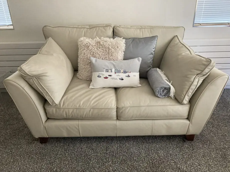 Marks & Spencer Cream Leather 2 seater Sofa