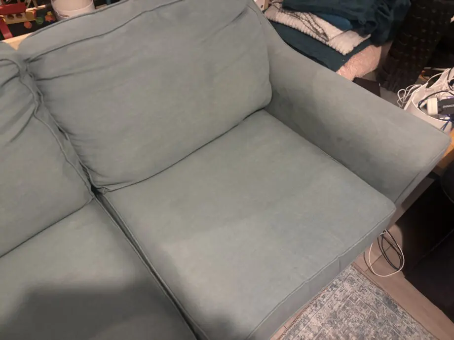 Duck egg blue green two seater sofa