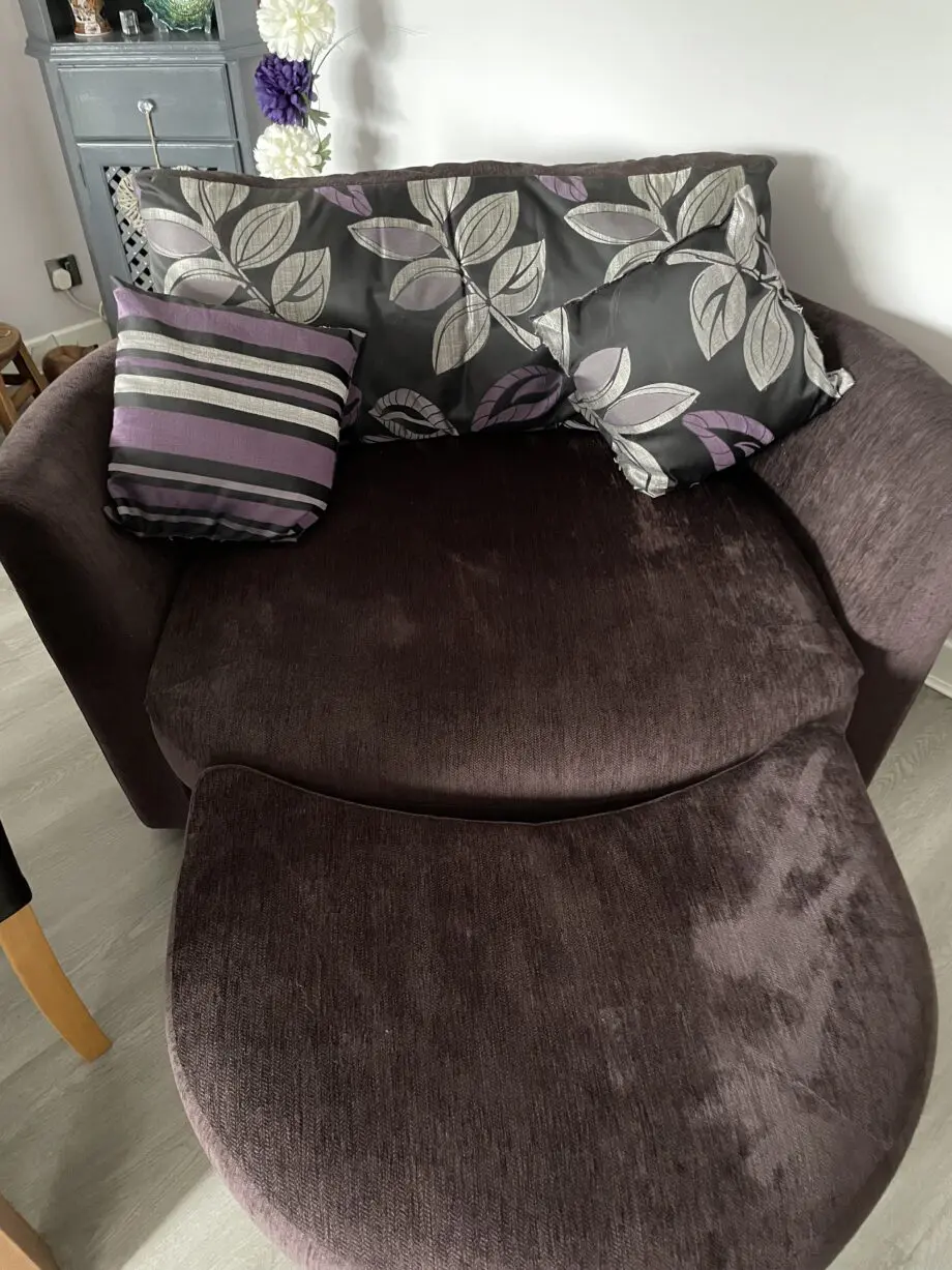 dfs swivel chair and footstool