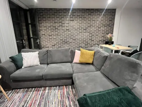 DFs grey corner sofa bed