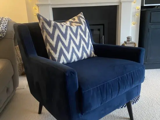 Gorgeous velvet blue chair from Swoon