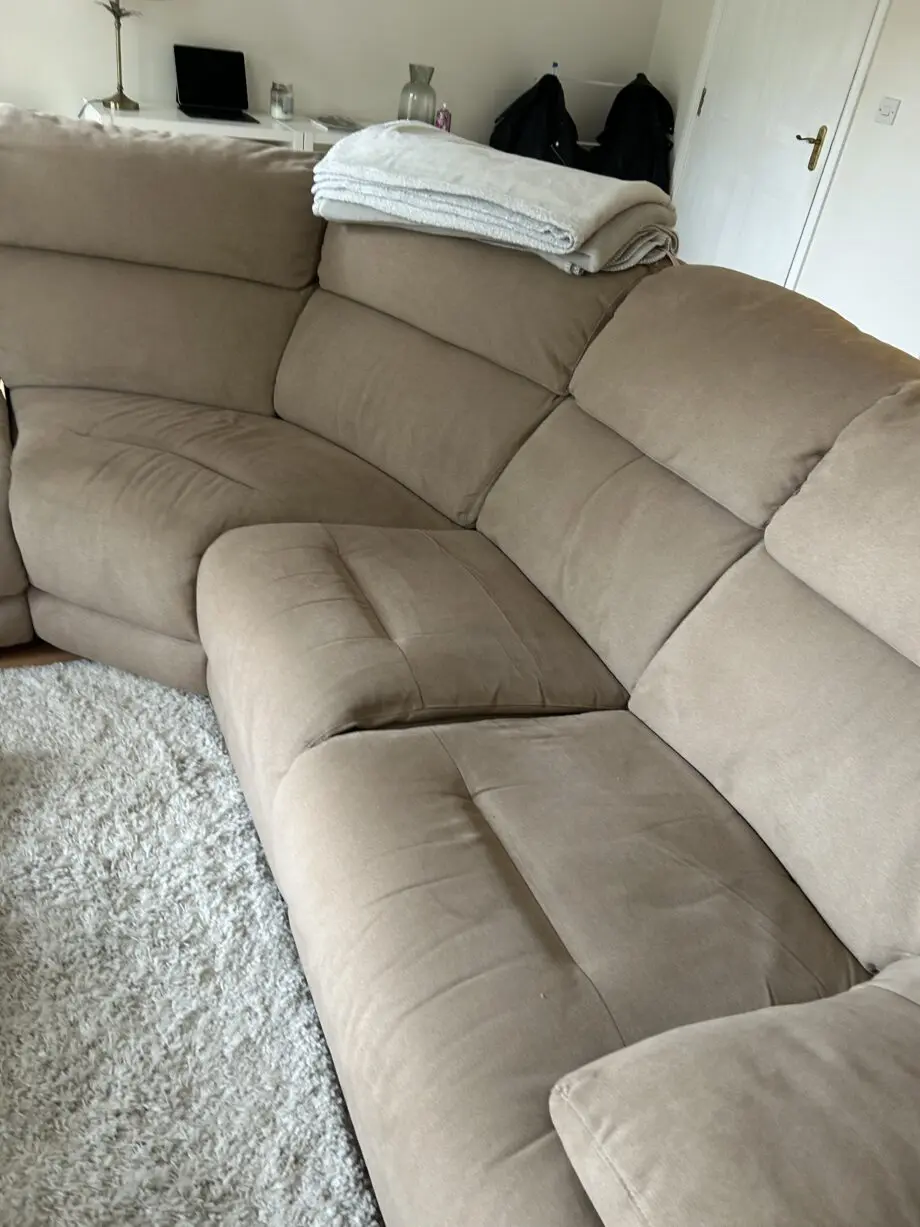 Biege recliner sofa