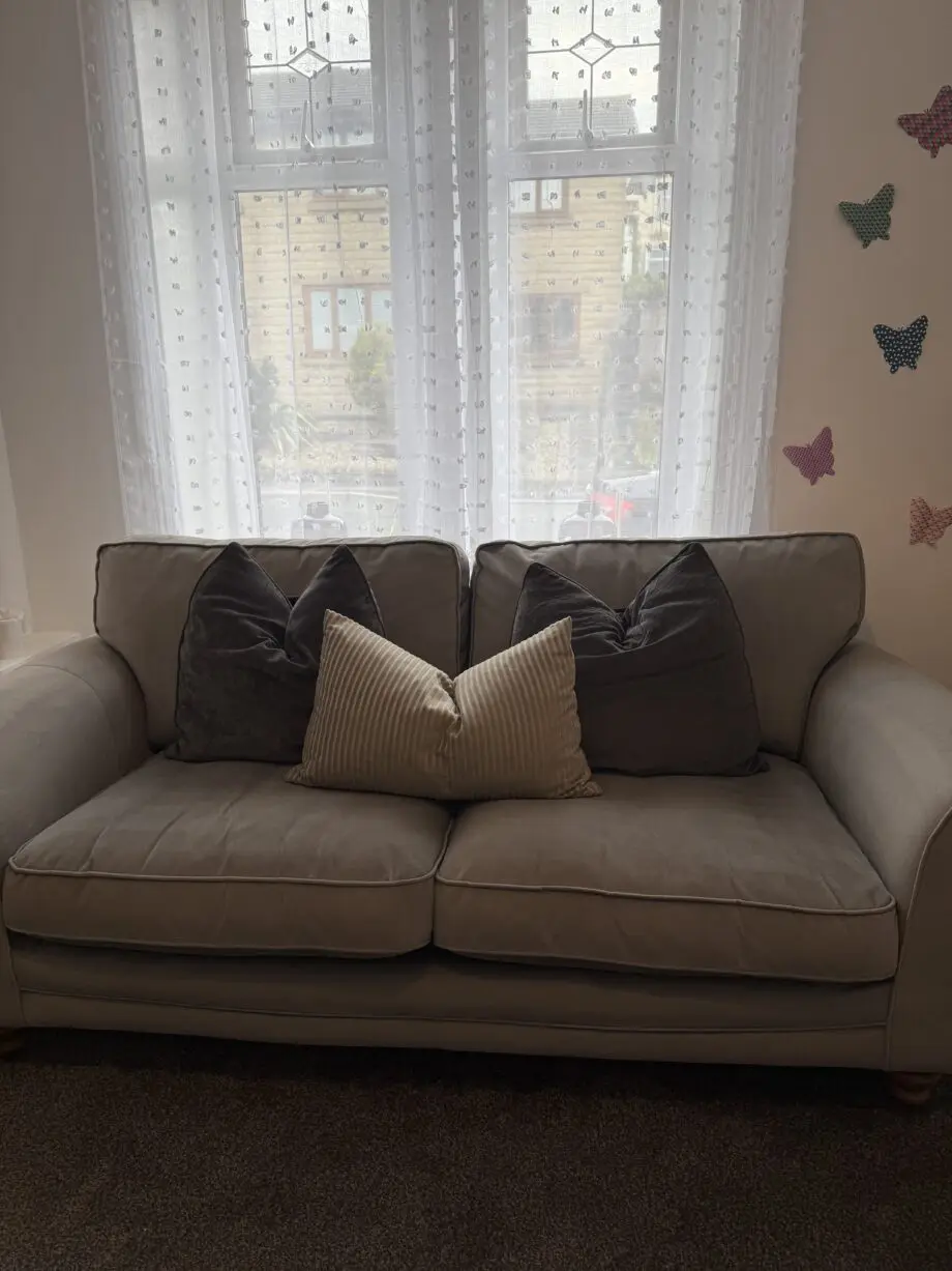 DFS graphite velvet 3 seater