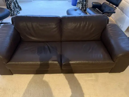 Natuzzi Brown, 3/4 seated sofa,