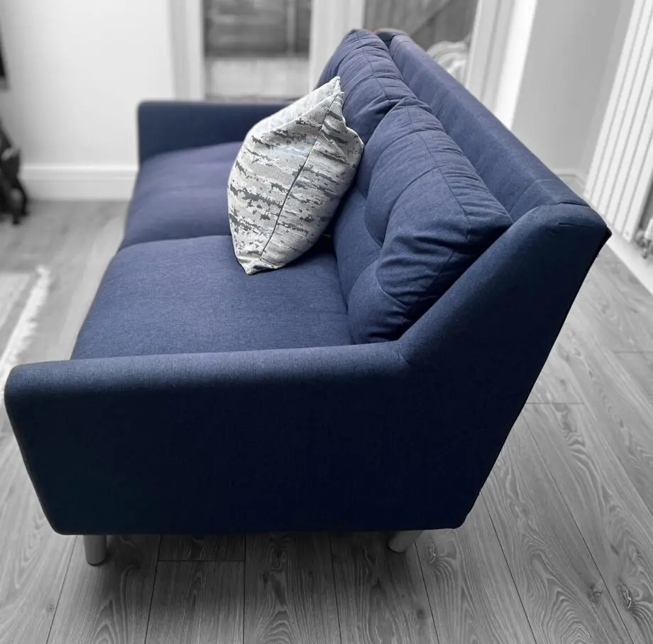 Blue fabric sofa