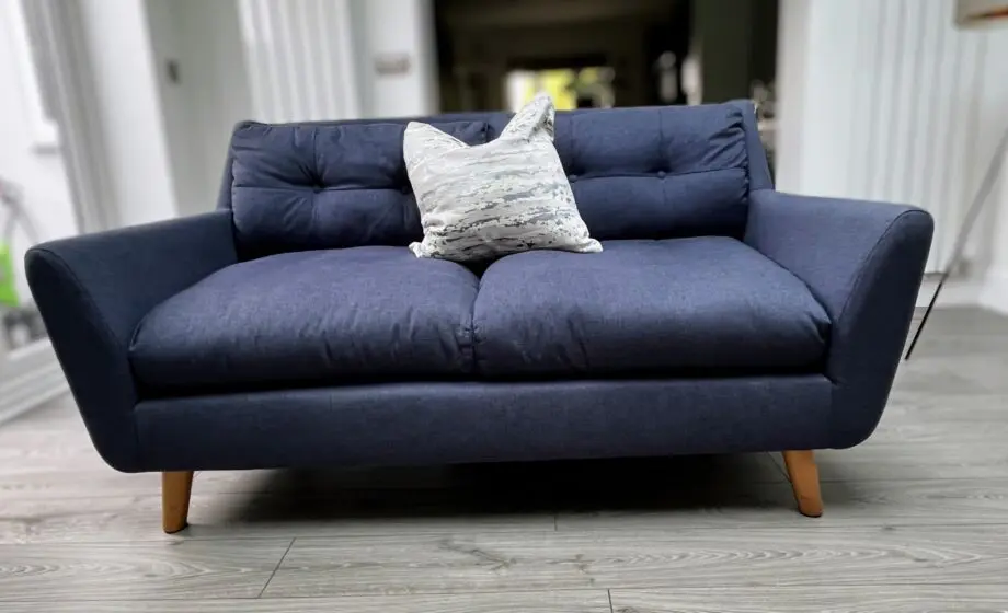 Blue fabric sofa