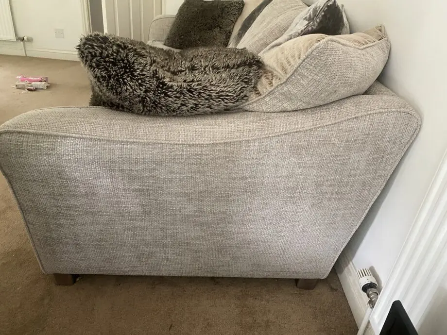 Chrisopher Pratts 3 seater grey scatter back sofa