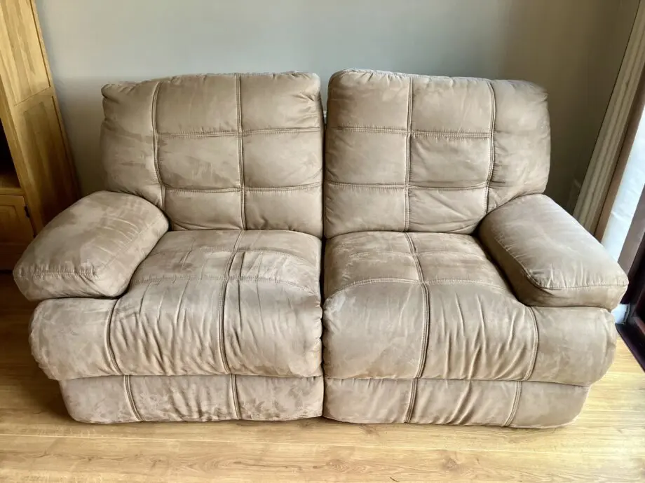 Sofology Suede Tan/Beige 2-seater Manual Recliner