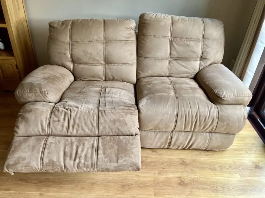 Sofology Suede Tan/Beige 2-seater Manual Recliner