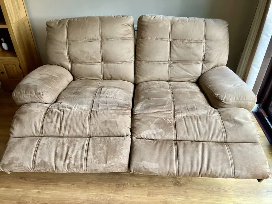 Sofology Suede Tan/Beige 2-seater Manual Recliner