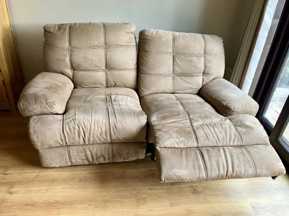 Sofology Suede Tan/Beige 2-seater Manual Recliner
