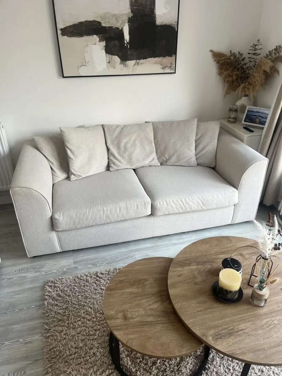 Blake Soft Textured 3 Seater Sofa - Natural