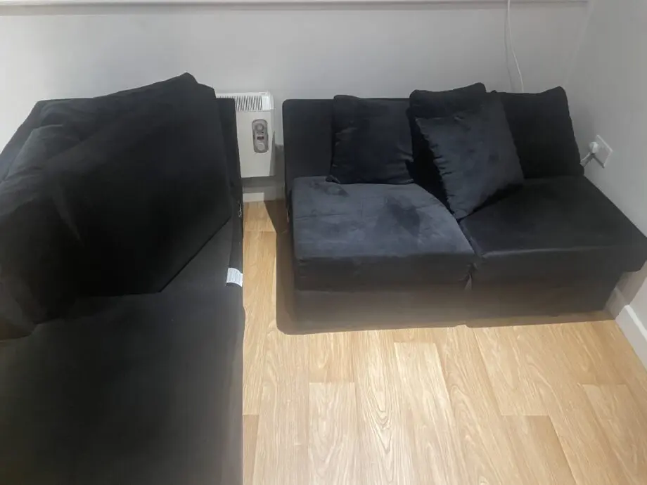 Black Velvet Corner Sofa – Comfortable & Stylish