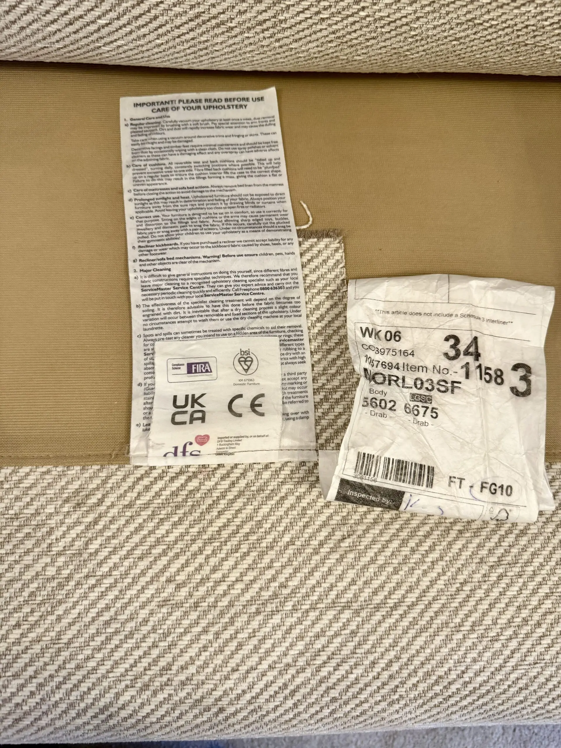 DFS Morland Country Living 3 piece sofa suite in Plain fabric RRP £3979