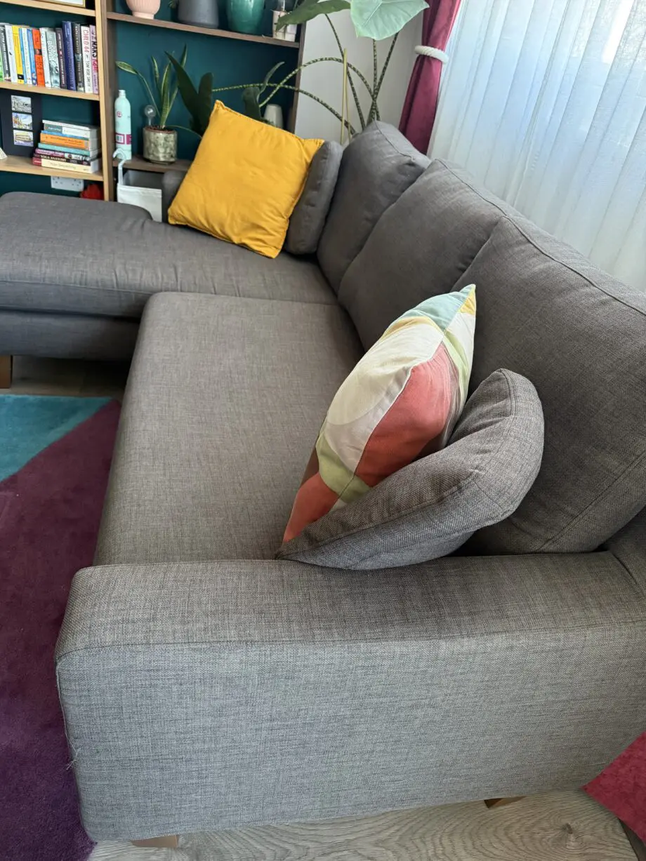 dwell grey Ankara chaise corner sofa