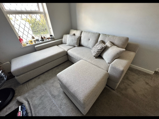 Spinn Left Hand Facing 3 Piece Swivel Sofa Bed Chaise