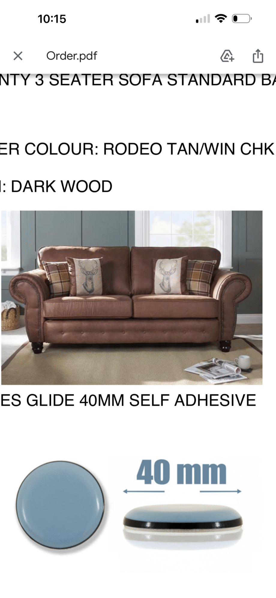 SCS Brown Country Living 3 seater & love chair