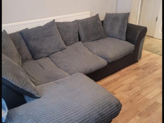 Argos charcoal and black corner sofa