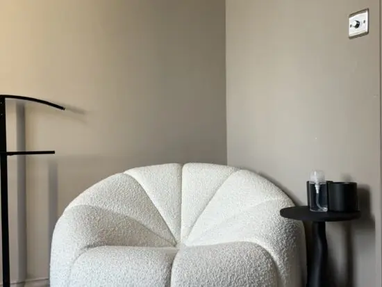 Beige Boucle Armchair