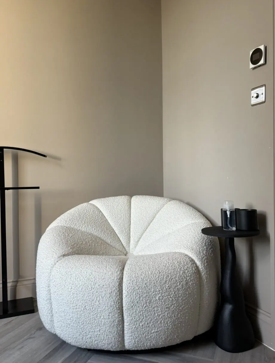 Beige Boucle Armchair