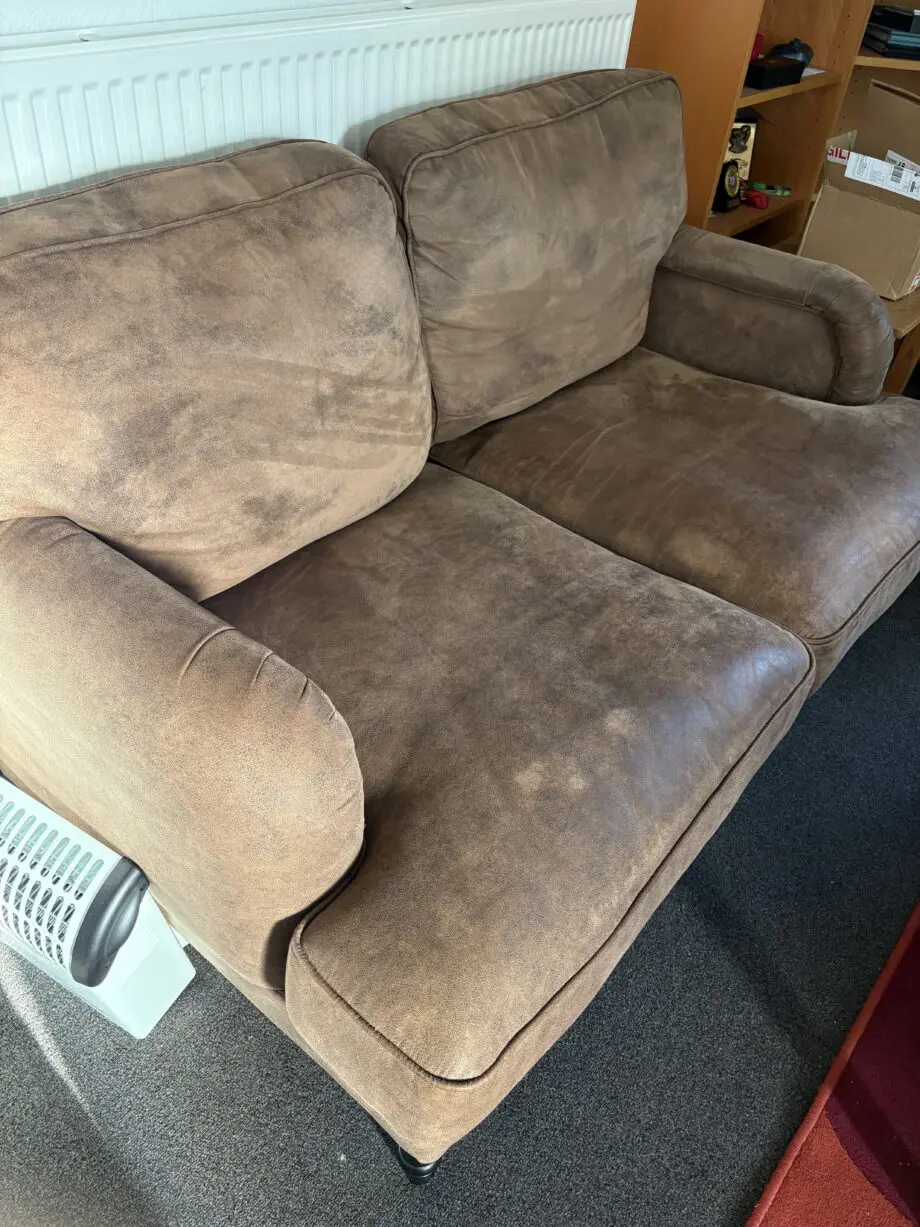 IKEA brown Faux leather sofas