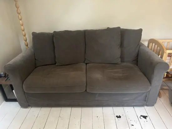 Grey IKEA Gronlid sofa bed with double bed mattress