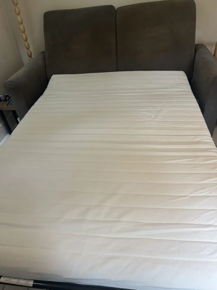 Grey IKEA Gronlid sofa bed with double bed mattress