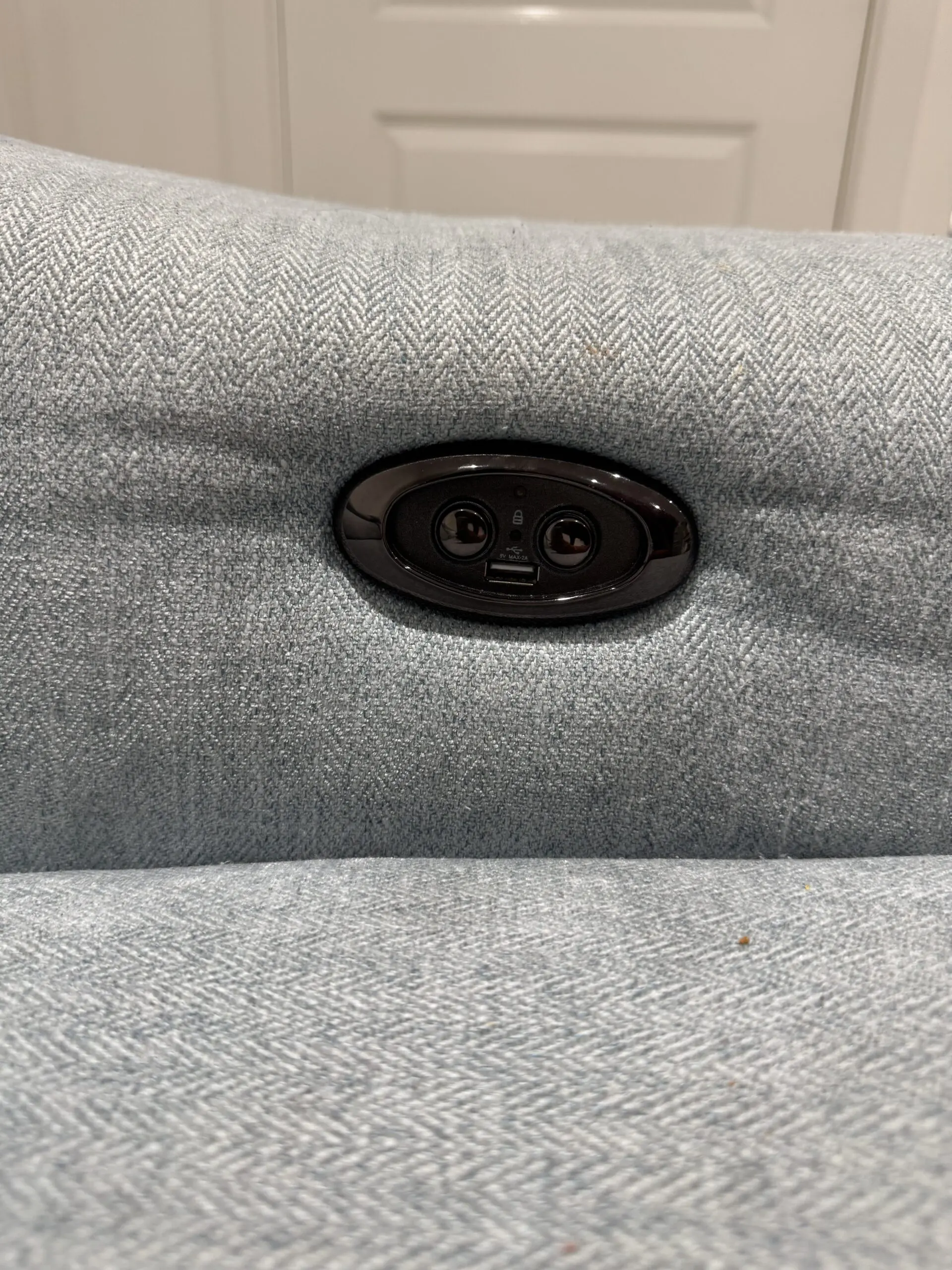 Furniture Village Elixir 2.5-Seater Chaise Sofa Bed – Excellent Condition, Baby Blue Fabric