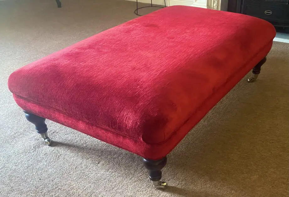 Duresta Belgrade Red Velvet Sofa & Footstool RRP £6,000