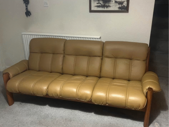 Retro leather 3 seater