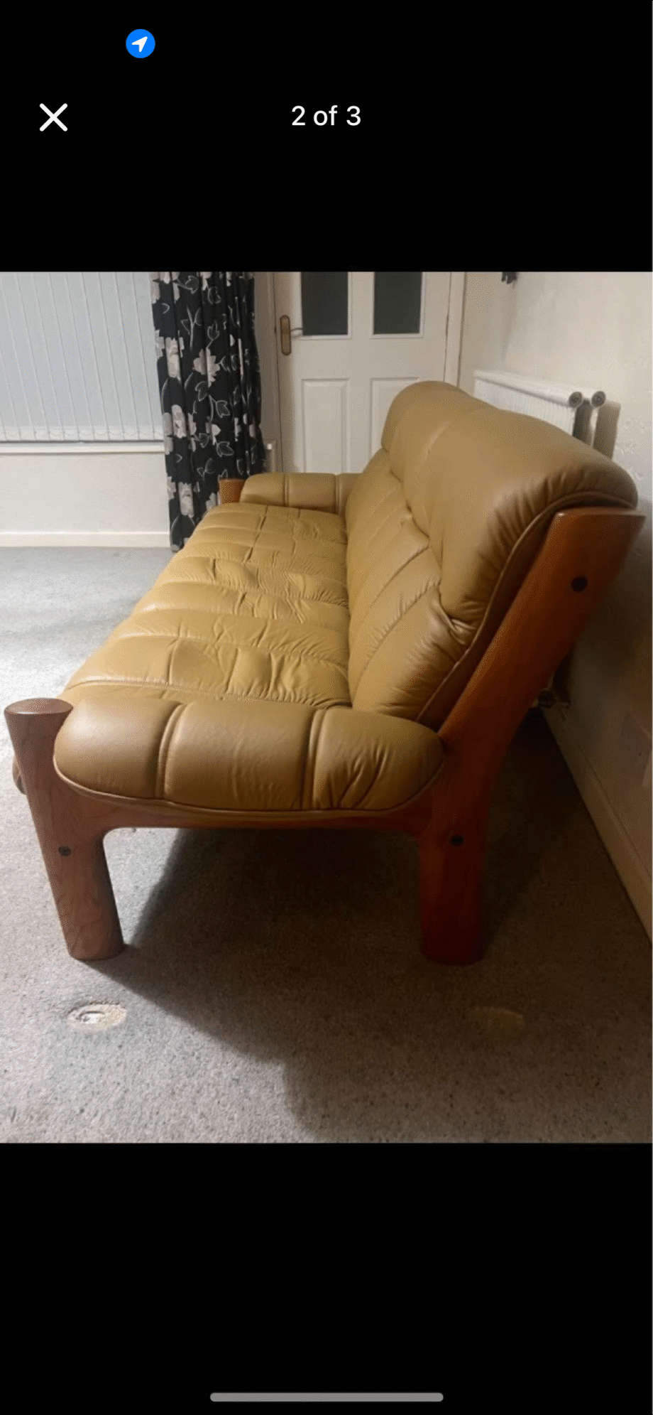 Retro leather 3 seater