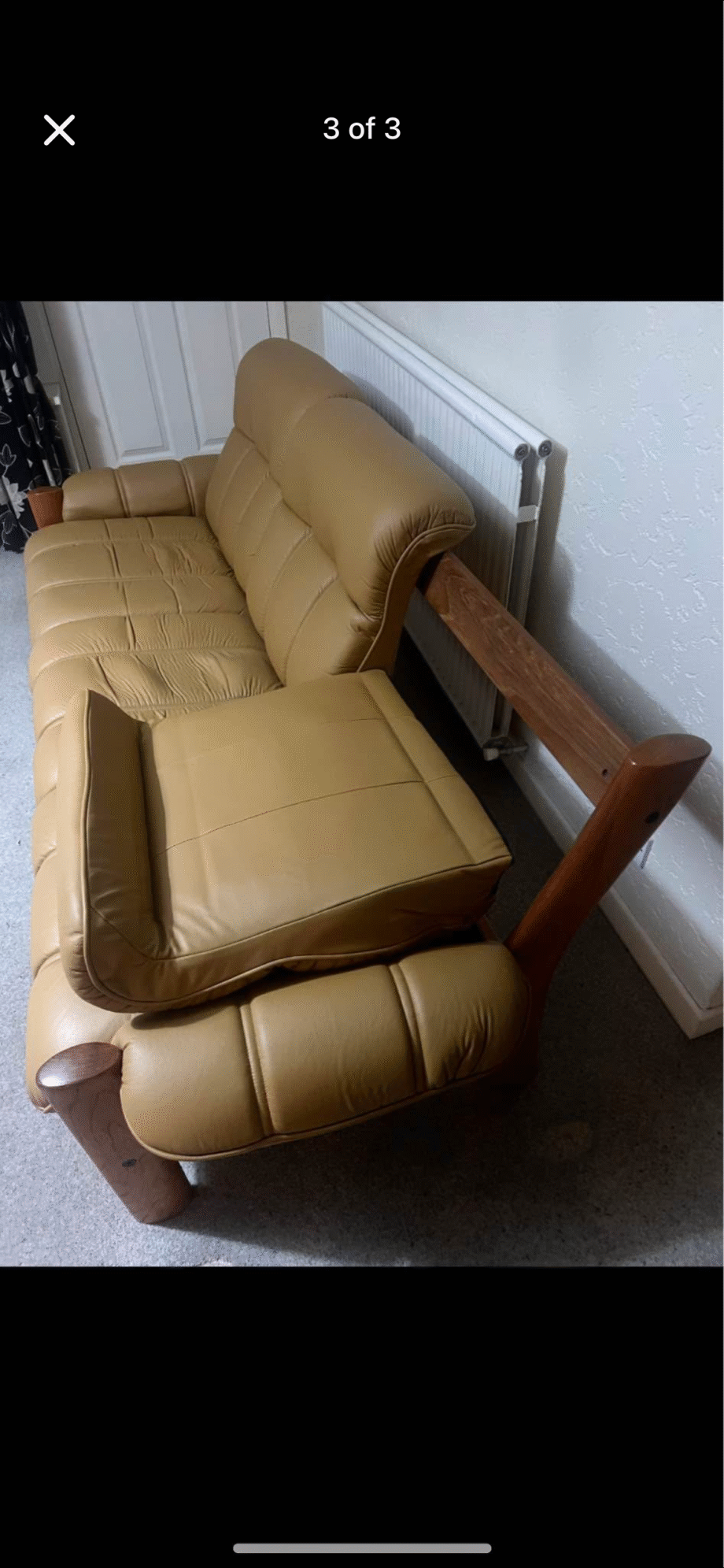 Retro leather 3 seater