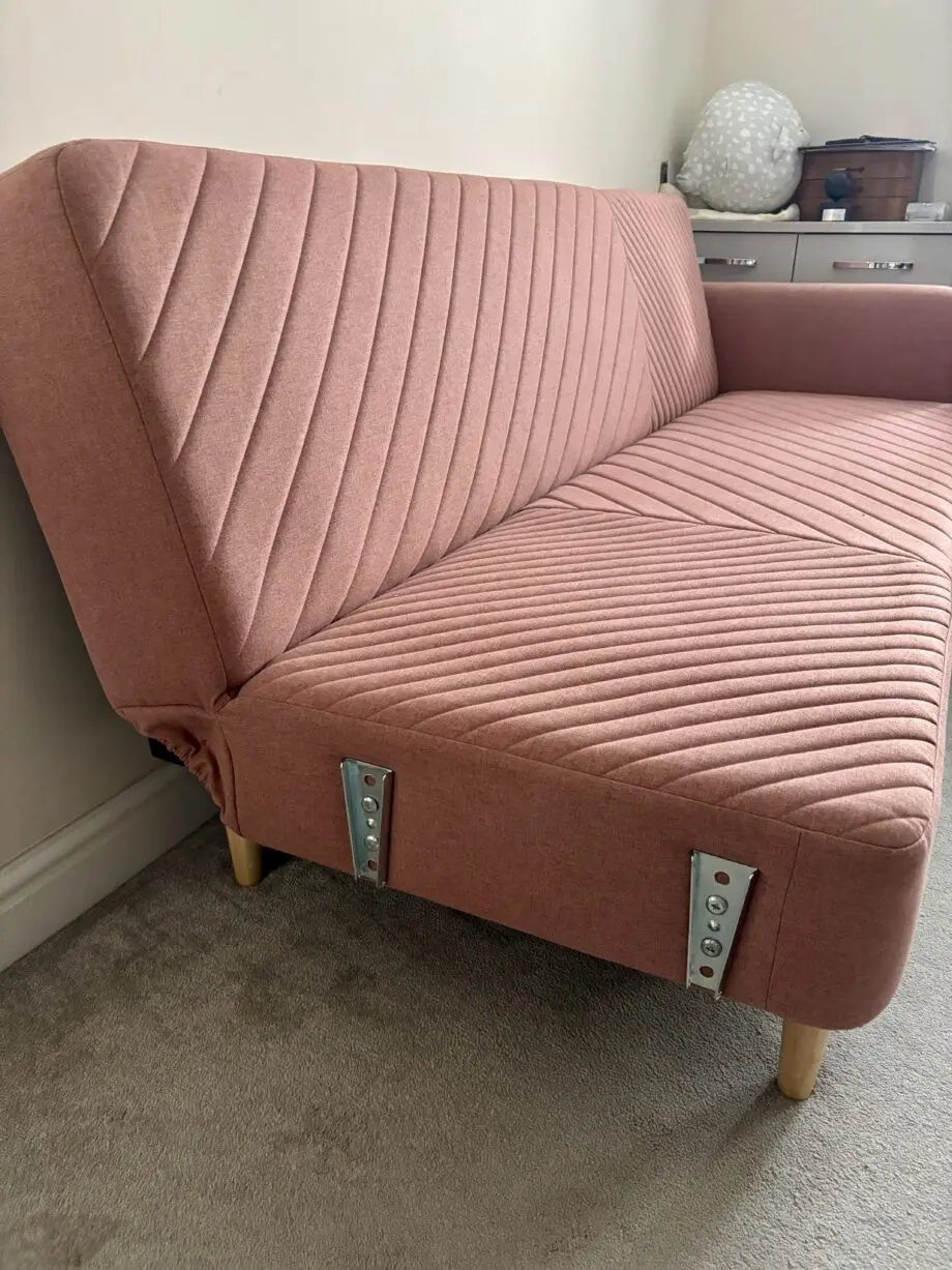 Made.com Dusty Pink Ryson Clic Clack 3 seater sofa bed
