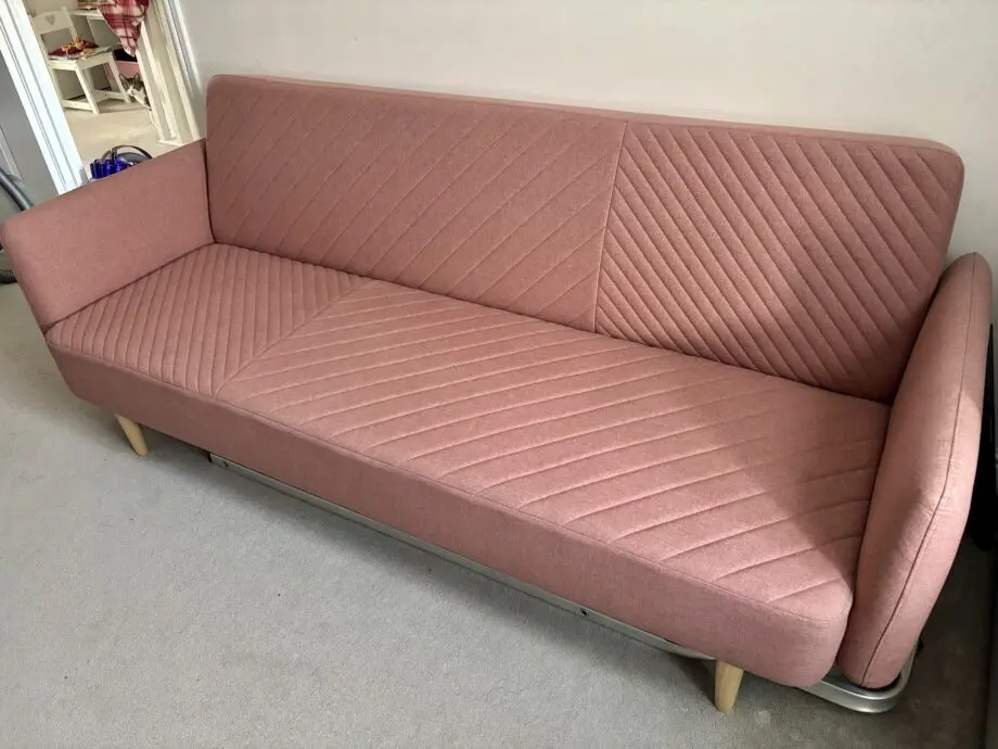 Made.com Dusty Pink Ryson Clic Clack 3 seater sofa bed