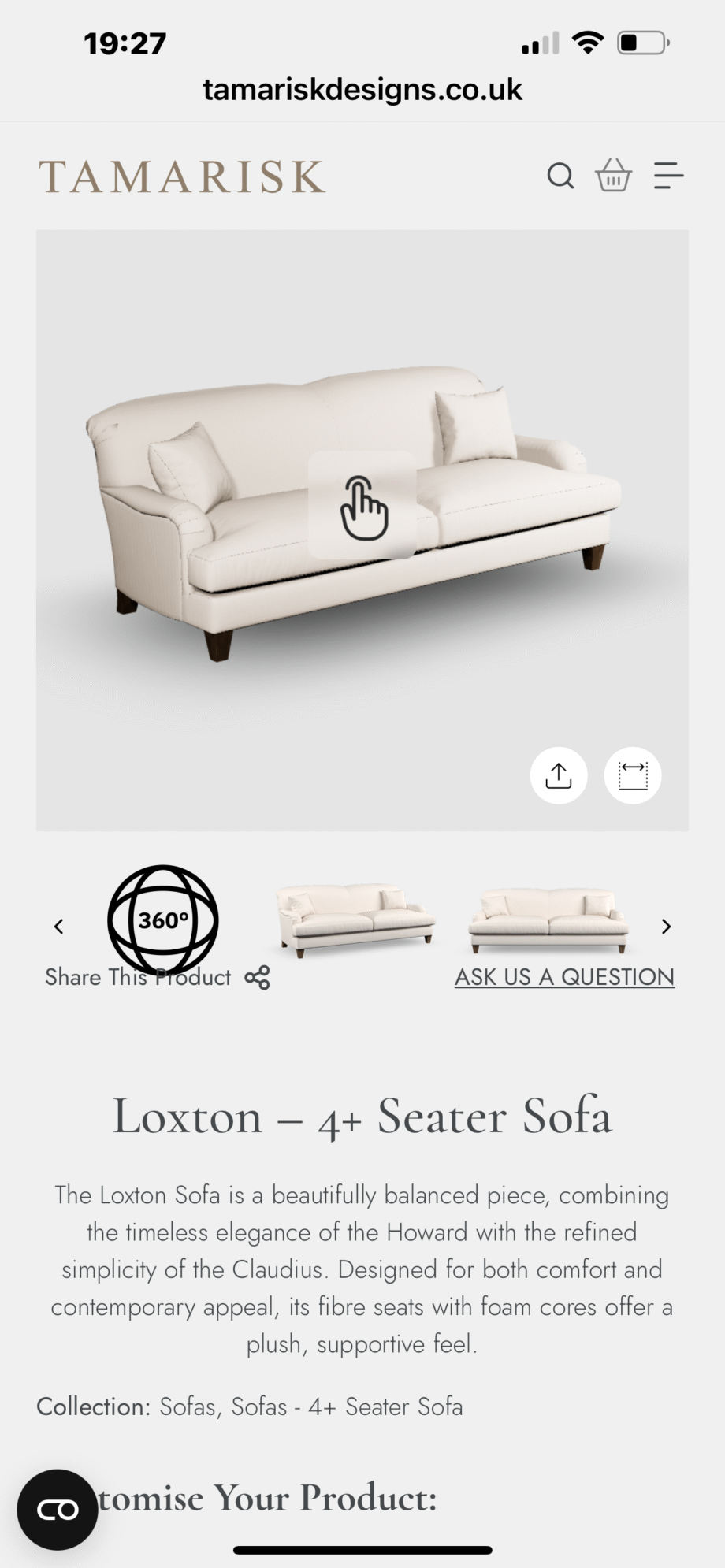 Tamarisk Loxton 4 seater sofa