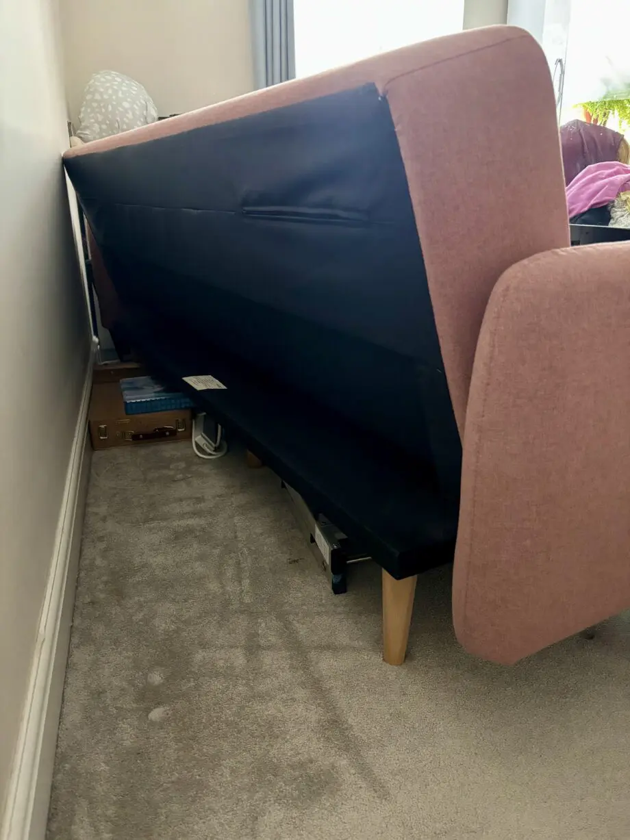 Made.com Dusty Pink Ryson Clic Clack 3 seater sofa bed
